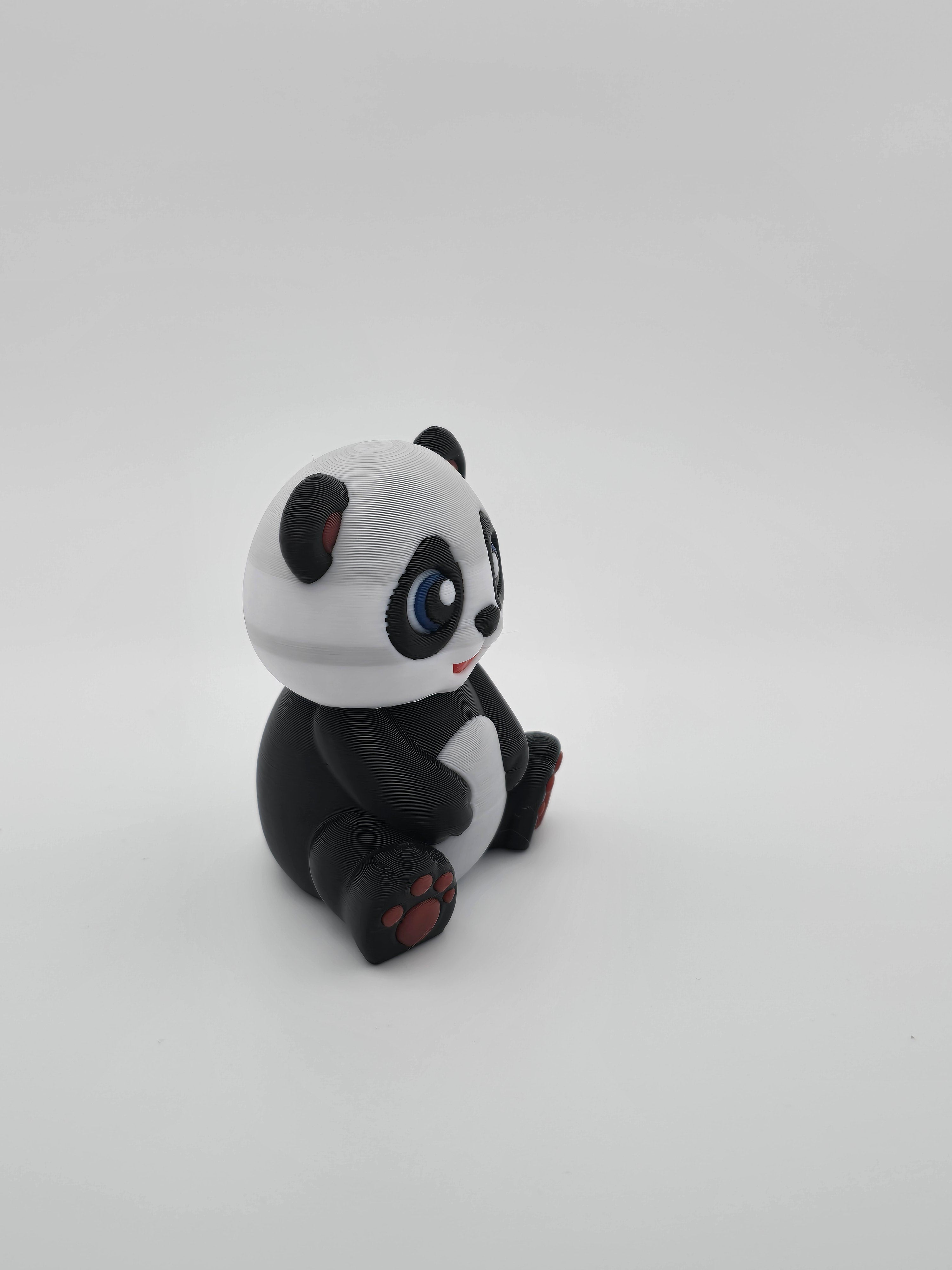 🐼 Pandas multicolores assis – Lot de 2 –